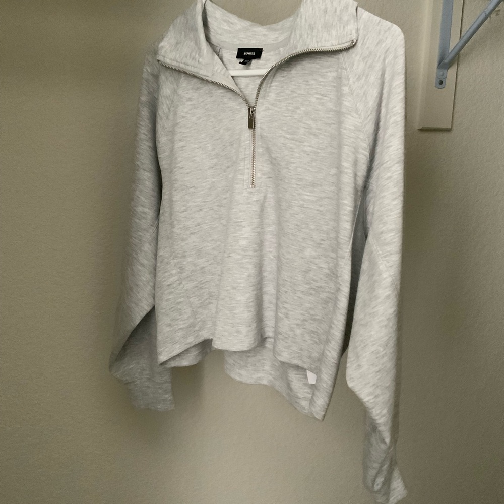 Express Gray Quarter-Zip Pullover
